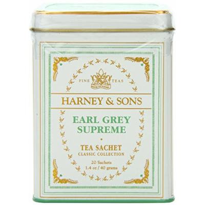 Harney & Sons Classic Earl Grey Supreme Tea 1.4 oz / 40 grams 20 (Tea Sachets) - Pack of 4