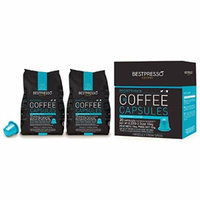 80 Bestpresso Nespresso Compatible Gourmet Coffee Capsules - Nespresso Pods Alternative: Decaffeinato Blend Natural Espresso Flavor (Medium Intensity) - Certified Genuine Espresso