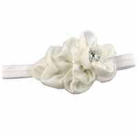 Generic Baby Girls Chiffon Headband Hairbow Head Flower Floral Hairband Photography Prop(White)