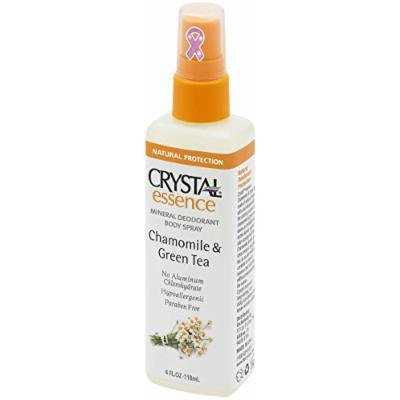 CRYSTAL essence Mineral Deodorant Body Spray - Chamomile & Green Tea (4 fl oz) - 12 Pack