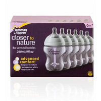 Tommee Tippee Closer Nature Advanced Comfort 260ml Baby Feeding Bottles 6 Pack