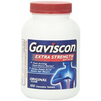 Gaviscon Extra Strength Chewable Antacid Tablets Bottle, Original Flavor, 200 Count