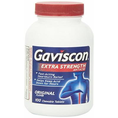Gaviscon Extra Strength Chewable Antacid Tablets Bottle, Original Flavor, 200 Count