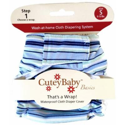 CuteyBaby That's a Wrap Diaper Cover, Blue Stripes, Medium