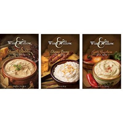 Wind & Willow Dip Mix Variety Pack - Cheesy Bacon, Chipotle Cheddar, and Fiesta Ranchero