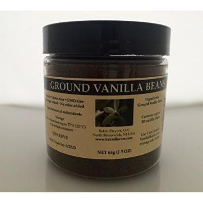 Bakto Flavors Ground Vanilla Beans - Madagascar- Vanilla planifolia, 65g -2.3 OZ Jar