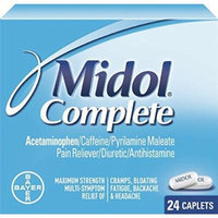 Midol Complete Caplets, 24 Count Pack of 6