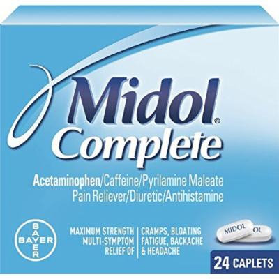 Midol Complete Caplets, 24 Count Pack of 6