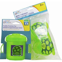 Toddler Training Cup and Snack Container Set (Green Turtle)