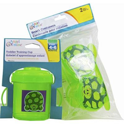 Toddler Training Cup and Snack Container Set (Green Turtle)