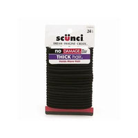 Scunci No Damage Thick Hair Elastics, Black 24 pcs
