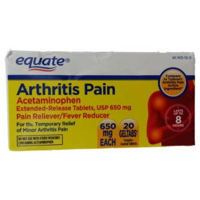 Equate Arthritis Pain Acetaminophen Extended-Release GelTabs Tablets USP 650mg, 20ct, Compare to Tylenol Arthritis Pain