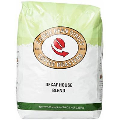 Coffee Bean Direct Decaf House Blend, Whole Bean Coffee, 5-Pound Bag