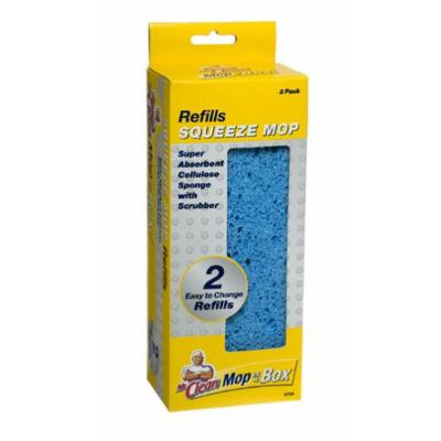 Mr. Clean 4724 Mop-In-a-Box Squeeze Mop Cellulose Refill, 2-Pack