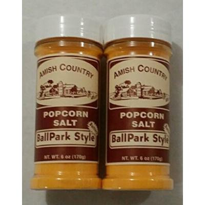 Amish Country Ballpark Butter Popcorn Salt 2/6 Ounce Shakers Total 12 Ounces