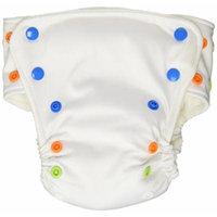 BabyKicks Basic Cloth Diaper Snap Closure, White
