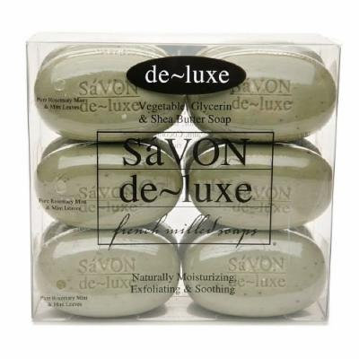 de-luxe SaVON Bar Soap Set, Pure Rosemary Mint 4.2 oz
