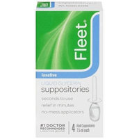 Fleet Adult Liquid Glycerin Suppositories, 4-Count Boxes (Pack of 3)