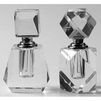 Oleg Cassini Crystal Perfume Bottles Cubic - Set of 2