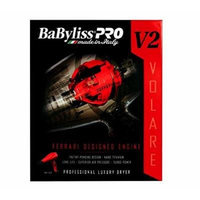 BaByliss MID SIZE Nano Titanium Hair Blow Dryer with Ferrari Designed V12 - 2000 Watt Engine, 2 Variably Shaped Accessory Nozzles Included