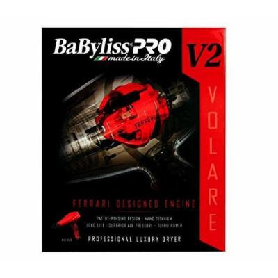 BaByliss MID SIZE Nano Titanium Hair Blow Dryer with Ferrari Designed V12 - 2000 Watt Engine, 2 Variably Shaped Accessory Nozzles Included