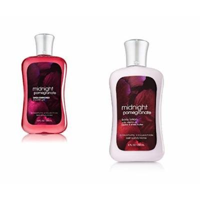 Bath and Body Works Signature Classics Pleasures Collection Body Lotion and Shower Gel Gift Set Men or Women (Midnight Pomegranate)