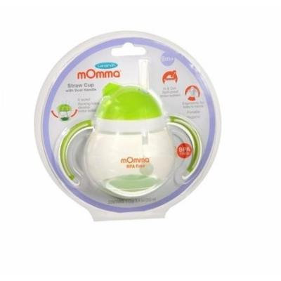 mOmma Straw Cup with Dual Handles, 9m+, Green 1 ea