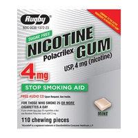 NICOTINE GUM RUGBY MINT 4 mg 110 (Compared to Nicorette Gum)