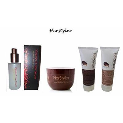 NEW Herstyler Vit D Hair Serum + Herstyler Shampoo + Conditioner + Hair Mask Set of 4