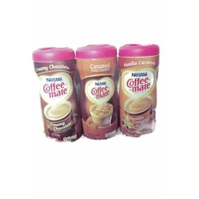 Nestlé Coffeemate Coffee Creamer variety Pack- Creamy Chocolate, Caramel Macchiato & Vanilla Caramel 15oz each