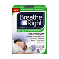 (104 Strips) Breathe Right Nasal Strips EXTRA CLEAR For SENSITIVE SKIN