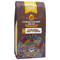 Christopher Bean Coffee Flavored Decaffeinated Ground Coffee, Caramel Nut Fudge Truffle, 12 Ounce