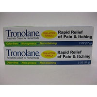 Tronolane Anesthetic Cream for Hemorrhoids , Dual Action Formula , 2 Ounces (Pack of 2)