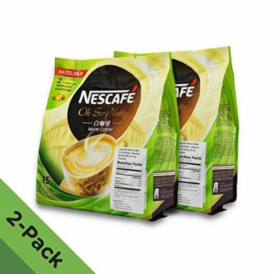 2 PACK - Nescafé Ipoh White Coffee HAZELNUT (30 Sachets TOTAL) Flavored Premix Instant Coffee Deliciously Milky with Creamy Nuttiness & Irresistible Hazelnut Aroma Just Mix with Water, No Need of Sugar and Creamer Made from Quality Beans From...
