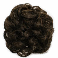 Onedor Ladies Synthetic Wavy Curly or Messy Dish Hair Bun Extension Hairpiece Scrunchie Chignon Tray Ponytail (6#-Chestnut Brown)