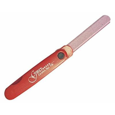 Budd Leather Girly Ceramic Folding Nail File, Red, 0.05 Pound