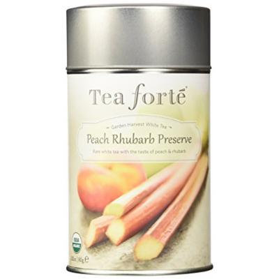 Tea Forte Garden Harvest White PEACH RHUBARB PRESERVE Organic Loose Leaf White Tea, 2.82 Ounce Tea Tin