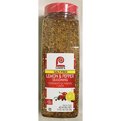 Lawry's Salt Free Lemon & Pepper Seasoning, No MSG Added, 19 Ounce