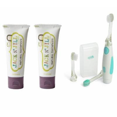 Jack N' Jill Natural Toothpaste 1.76oz 2-Pack with Vibrating Toothbrush (Blackcurrant)