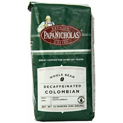 PapaNicholas Coffee Whole Bean Coffee, Decaffeinated, Colombian, 12 Ounce