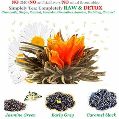 Tea Gift Assorted Detox Flowering Tea 4 Ct Jasmine Green Tea 20g Earl Grey 10...