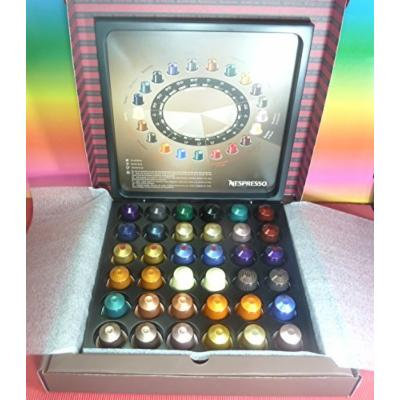 Nespresso 36 x Assorted Capsules, With Free Wooden Case - Gift Box - Pod Holder. (Capacity 36 capsules) Full Box