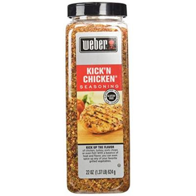 Weber KICK'N CHICKEN All Natural Seasoning - 22 oz - Perfect for Grilling, Made with Sea Salt, no MSG, Gluten Free