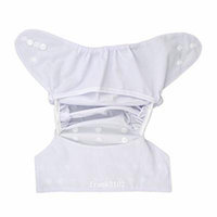 1 Cloth Diaper Cover Snap Adjustable Waterproof Nappy Cover Double Gussets White