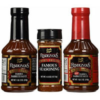 Charlie Vergos Rendezvous (Memphis) BBQ Sampler Bundle -- Hot BBQ Sauce, Original BBQ Sauce & Seasoning Rub