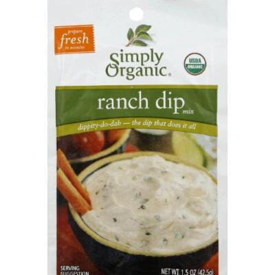 Simply Organic Dips Ranch At Least 95% Organic 1.5 Oz (Pack of 12)