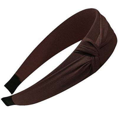 Romantic Side Knot Wide Headband - Brown