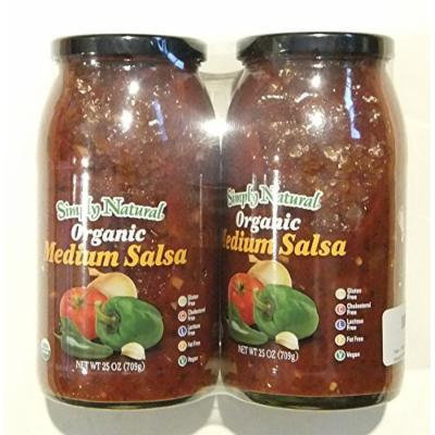 Simply Natural 2- 25 Oz Organic Medium Salsa, Gluten and Cholesterol Free, 50 Oz