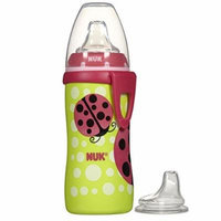 NUK Active Silicone Spout Learning Cup, Ladybug, 10 Ounce with Replacement Silicone Spout
