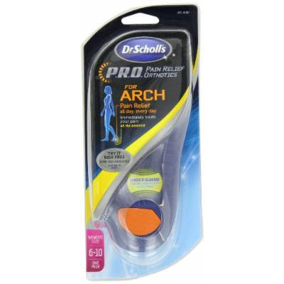 Dr Scholl's Arch Pain Relief Orthotic Womens Shoe Inserts, Sizes 6 - 10, 1 PAIR (PACK OF 2)
